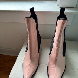 Zara Trafaluc light pink retro western boots